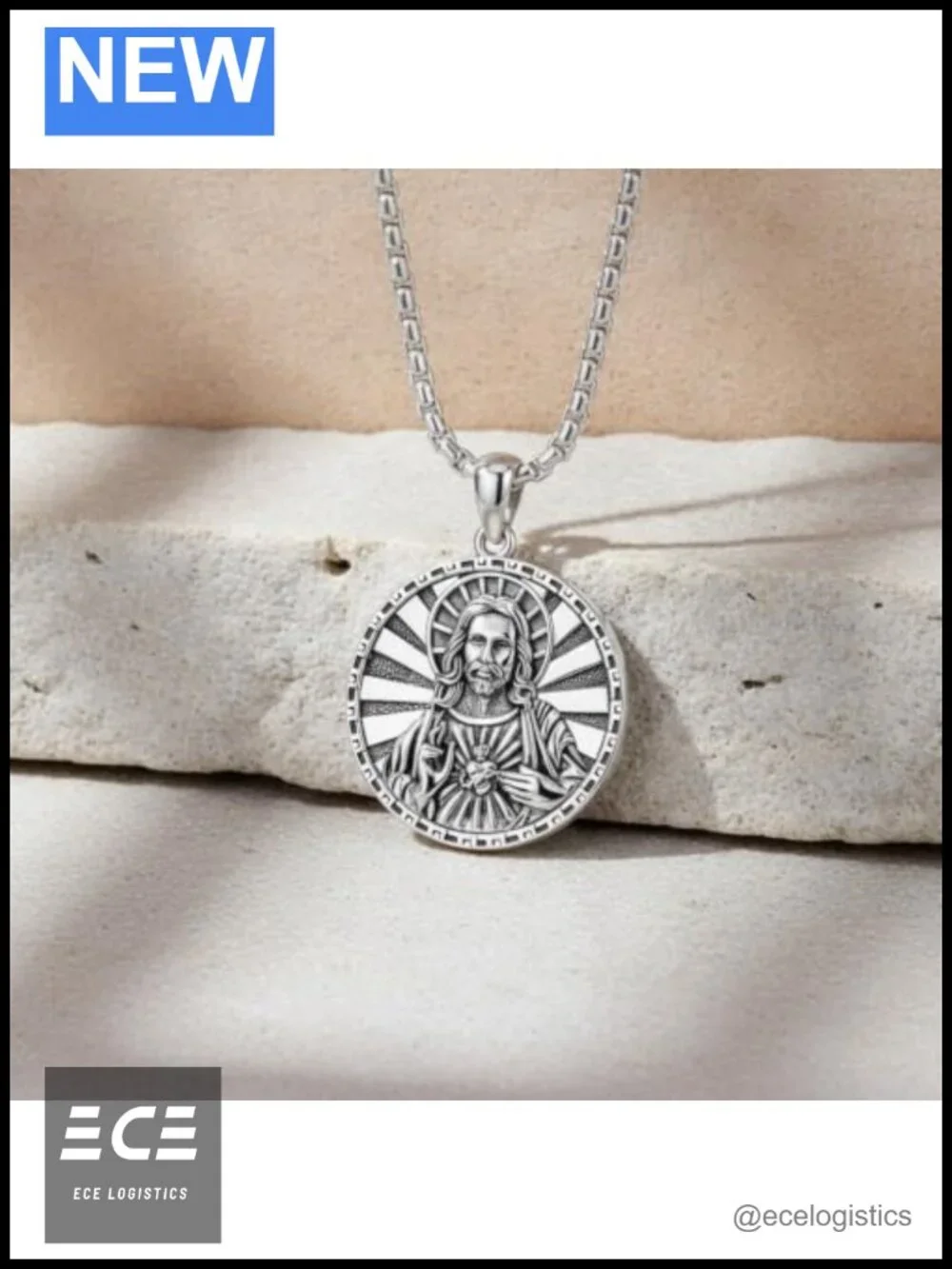 Sacred Heart Necklace Christian Jewelry Gift for Men Women